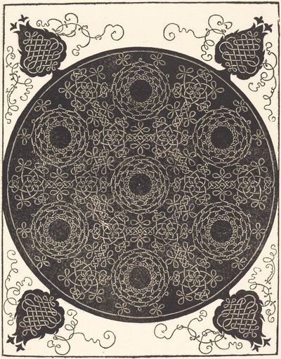第 4 の結び目 (中心が黒い結び目の 7 つの円形グループを組み合わせたもの) 作： Albrecht Dürer