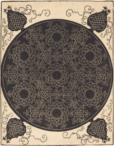 第 4 の結び目 (中心が黒い結び目の 7 つの円形グループを組み合わせたもの) 作： Albrecht Dürer