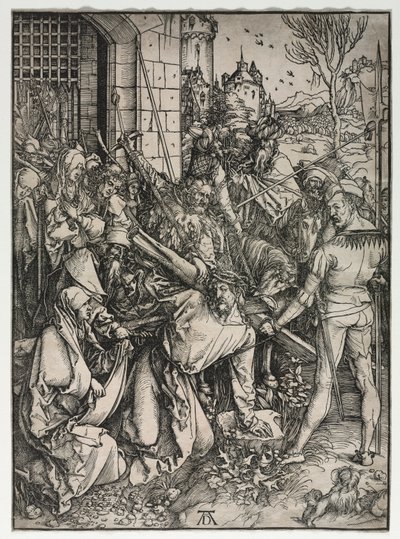 大情熱：十字架を負うキリスト。 作： Albrecht Dürer