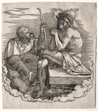 偉大な情熱：タイトルページ-悲しみの男、キリスト。 作： Albrecht Dürer