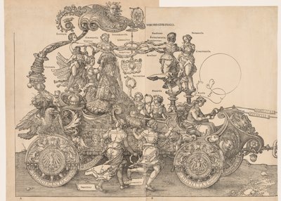 1523年、マクシミリアン皇帝の大勝利の車。 作： Albrecht Dürer