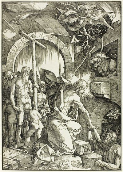 The Harrowing of Hell - 辺境のキリスト、The Large Passion のプレート 9 作： Albrecht Dürer