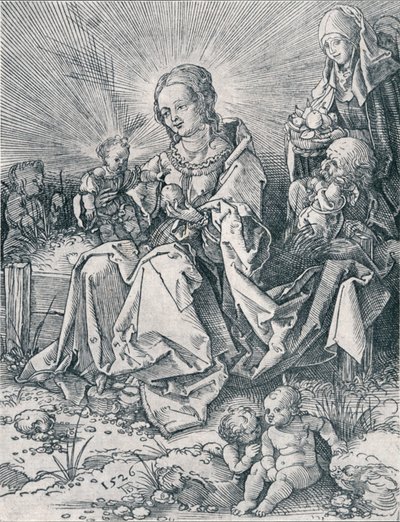 芝生のベンチの聖家族、1526年1906年 作： Albrecht Dürer
