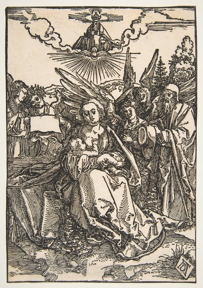5人の天使のいる聖家族1503。 作： Albrecht Dürer