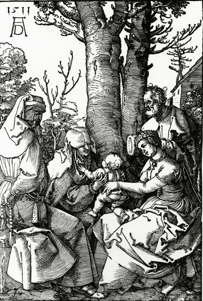 聖アンと聖ヨアヒムの聖家族、1511年（木版画） 作： Albrecht Dürer