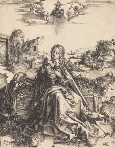カゲロウを連れた聖家族、14951496。 作： Albrecht Dürer