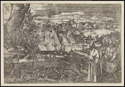 大砲のある風景、1518年 作： Albrecht Dürer