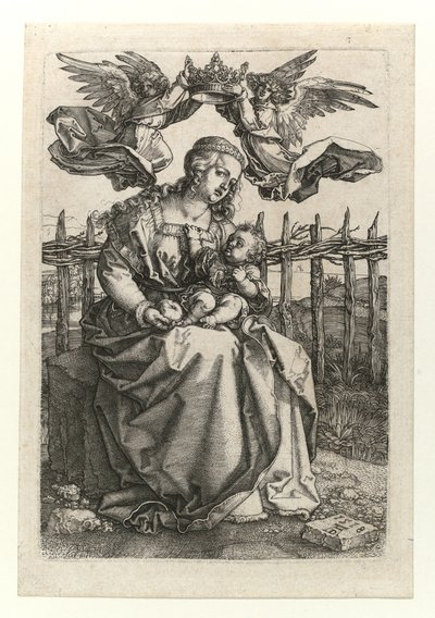 1518年、2人の天使が戴冠した聖母子 作： Albrecht Dürer