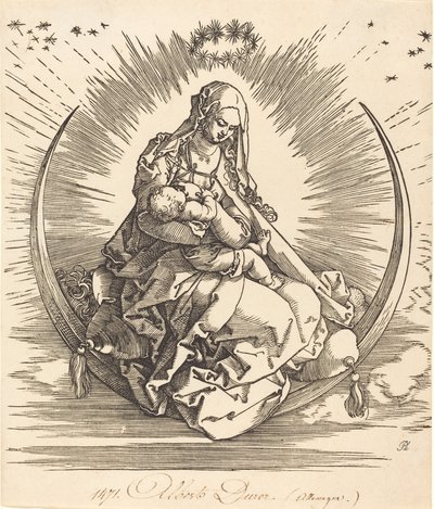 三日月上のマドンナ、15101511。 作： Albrecht Dürer