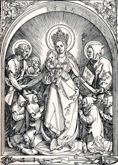 カルサス修道士のいるマドンナ、洗礼者聖ヨハネと聖ブルーノ、1515 1906。 作： Albrecht Dürer