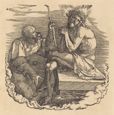 兵士に嘲笑される悲しみの男、おそらく 1511 年。 作： Albrecht Dürer