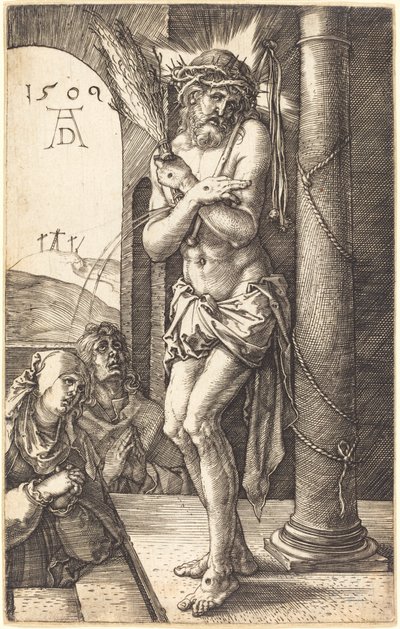 柱のそばに立つ哀しみの男 作： Albrecht Dürer