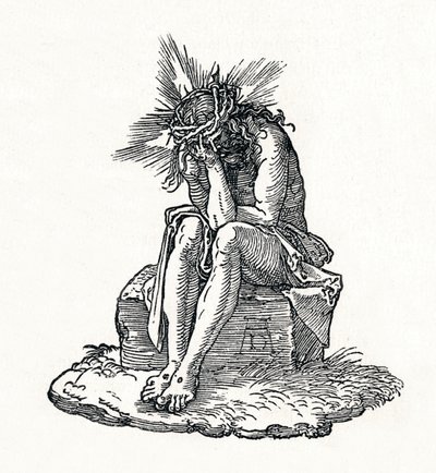 悲しみの男。小さな情熱へのタイトルページ。、c1511、1906 作： Albrecht Dürer