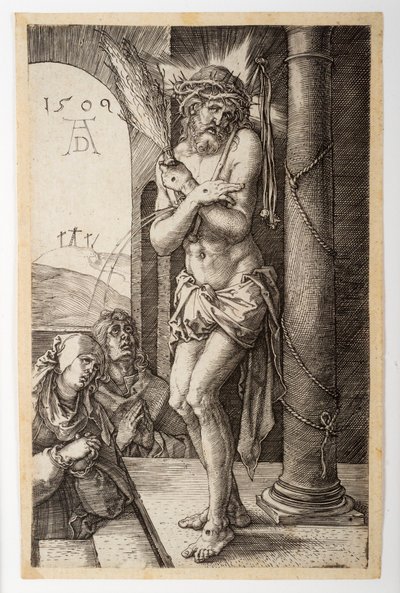 刻まれた情熱からの聖母と聖ヨハネの列による悲しみの男 作： Albrecht Dürer