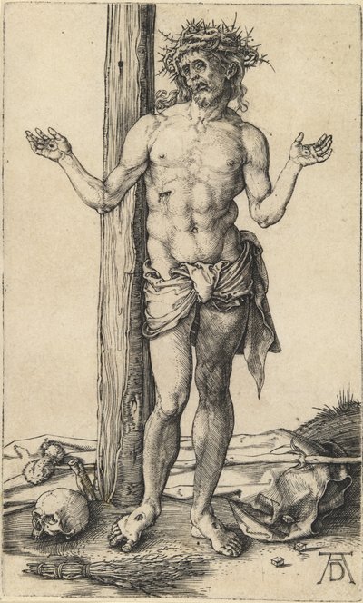 両手を広げた悲しみの男 作： Albrecht Dürer