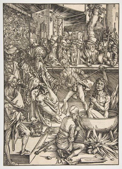 聖ヨハネの殉教、黙示録、ラテン語版1511年頃1496年。 作： Albrecht Dürer