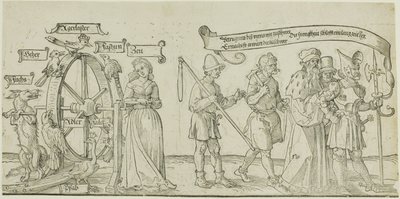 Michelfeldt Tapestry (社会的不正に関する寓話)、3 つの部分の最初の部分 作： Albrecht Dürer