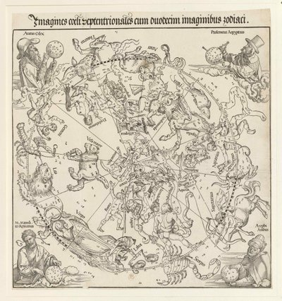 北天半球、1515年。 作： Albrecht Dürer