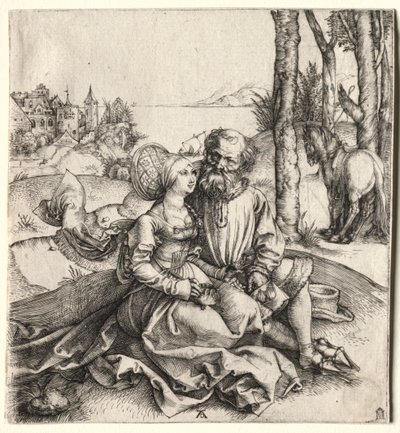 愛の申し出または病気に仕分けられたカップル、1495-1496。 作： Albrecht Dürer