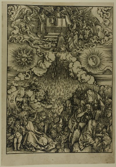 The Apocalypse からの第 5 および第 6 封印の開放 作： Albrecht Dürer