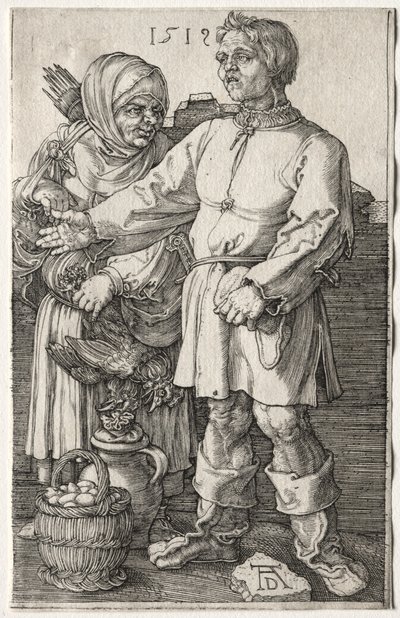 市場での農民、1519年。 作： Albrecht Dürer