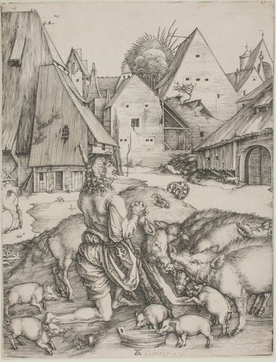 豚に囲まれた放蕩息子 作： Albrecht Dürer