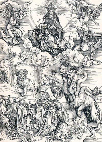 七頭の獣と羊の角を持つ獣、1498年1906年。 作： Albrecht Dürer