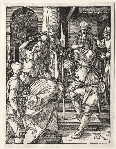 小さな情熱：アンナの前のキリスト、1509- 1511年。 作： Albrecht Dürer