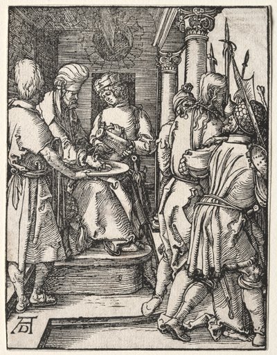 小さな情熱：手を洗うピラト、1509- 1511年。 作： Albrecht Dürer