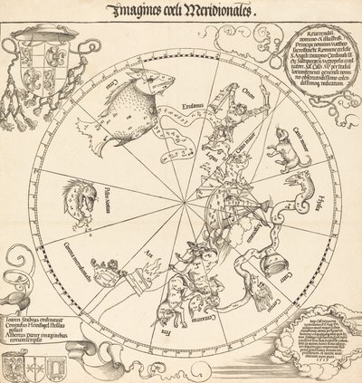 南天半球、1515年。 作： Albrecht Dürer