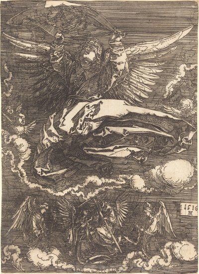 一人の天使が抱くスダリウム 作： Albrecht Dürer