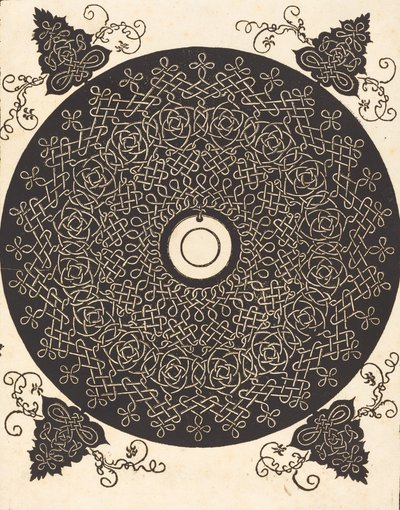白いメダリオンに黒い丸が付いたサード ノット、おそらく 15061507。 作： Albrecht Dürer