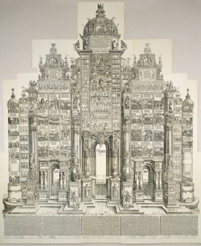 マクシミリアンの凱旋門、1515 年 1799 年版。 作： Albrecht Dürer