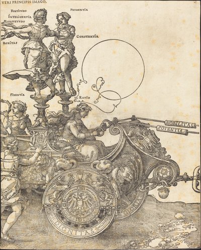 マクシミリアン 1 世の凱旋戦車 (偉大な凱旋車) [プレート 2/8] 作： Albrecht Dürer