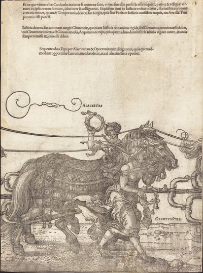 マクシミリアン 1 世の凱旋戦車 (偉大な凱旋車) [プレート 4/8] 作： Albrecht Dürer