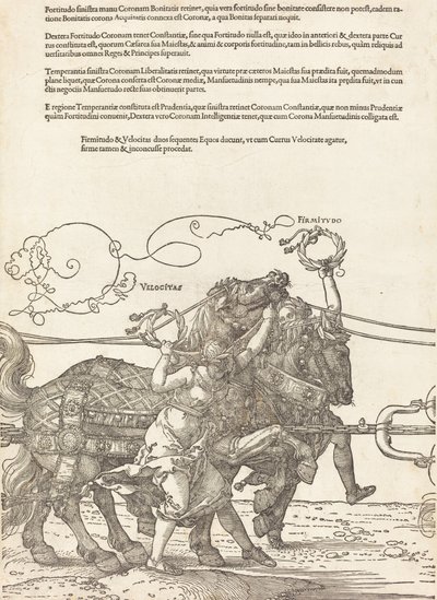 マクシミリアン1世の凱旋戦車 偉大な凱旋車 [プレート5/8]、1523年ラテン語版.. 作： Albrecht Dürer