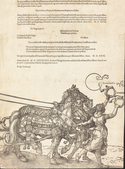 The Triumphal Chariot of Maximilian I The Great Triumphal Car [plate 8 of 8], 1523 Latin ed..    1194383   ja       japanese Successfully Translated  Original: Young Man Playing Flute as Three Girls Watch Translat: Young Man Playing Flute as Three Girls Wa 作： Albrecht Dürer