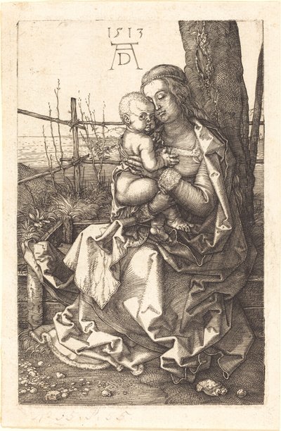 木に座る聖母子 作： Albrecht Dürer
