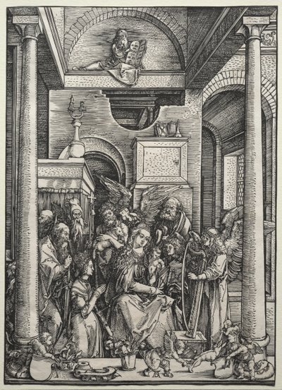 聖者と天使に囲まれた聖母子 作： Albrecht Dürer
