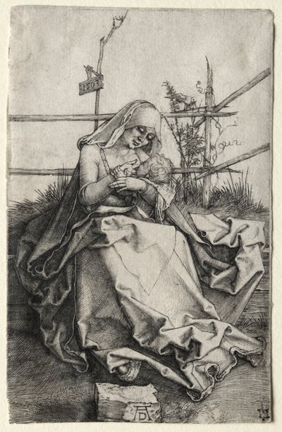 芝生のベンチの聖母子 作： Albrecht Dürer