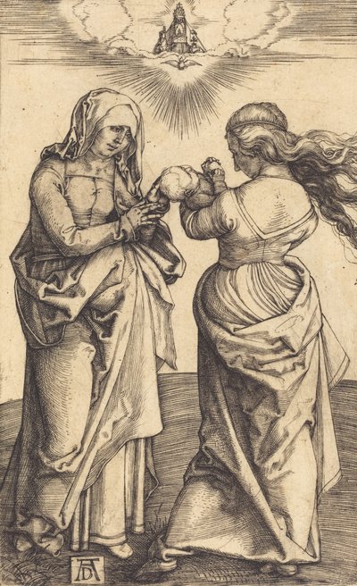 聖アンナと一緒の聖母子、c。 1500。 作： Albrecht Dürer