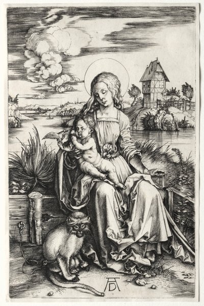 猿を連れた聖母子 作： Albrecht Dürer