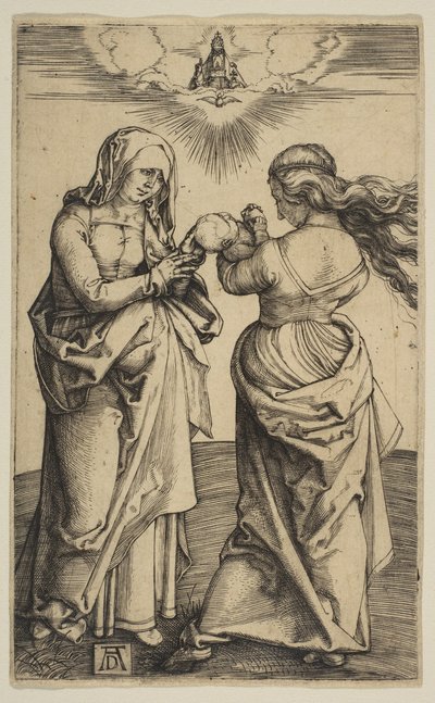 幼子キリストと聖アンナと一緒の聖母子, ca. 1500。 作： Albrecht Dürer