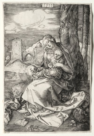 梨のある聖母子、1511年。 作： Albrecht Dürer