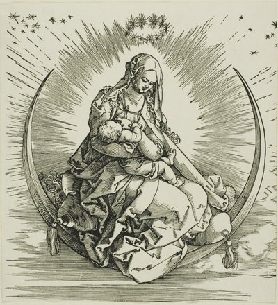 『聖母の生涯』より 三日月上の聖母 作： Albrecht Dürer