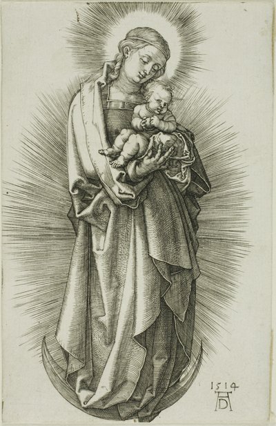 王冠をかぶった三日月上の聖母 作： Albrecht Dürer