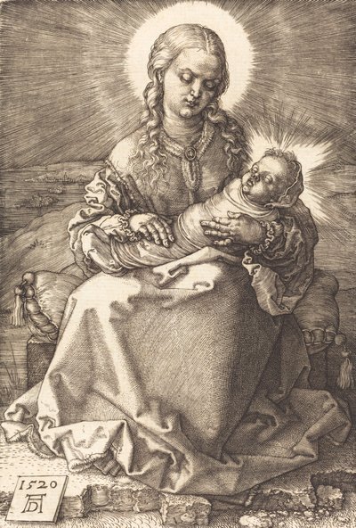 くるみに包まれた子供を抱く聖母、1520年。 作： Albrecht Dürer