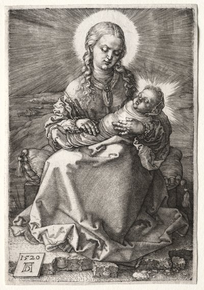 包まれた子供を持つ処女、1520年。 作： Albrecht Dürer