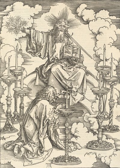 7 つのローソク足のビジョン、1498 年。 作： Albrecht Dürer