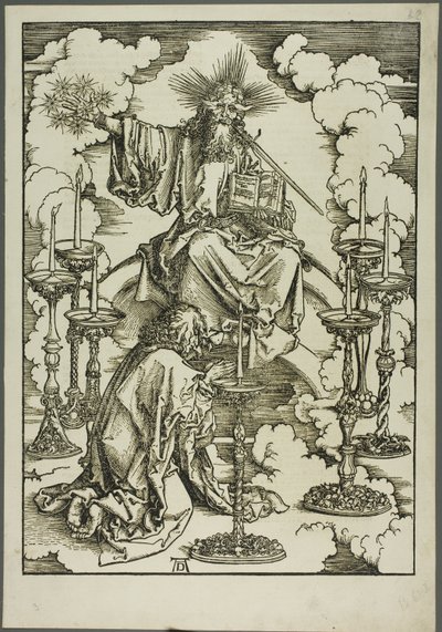 The Apocalypse からの 7 つのローソク足のビジョン 作： Albrecht Dürer